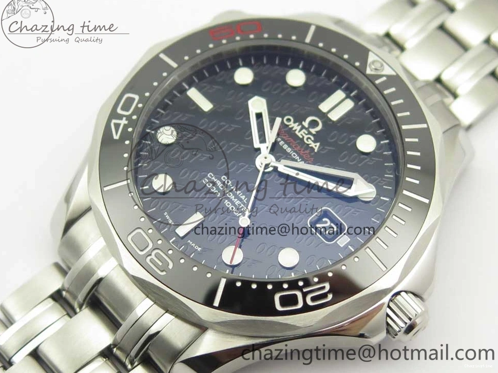0518 Seamaster 300M Chronometer SS “007” Limited Edition OMF 1:1 Best Edition on SS Bracelet A2824 (Black Balance Wheel) V Seasonal 7952
